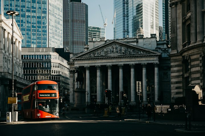 Bank junction, City of London at night